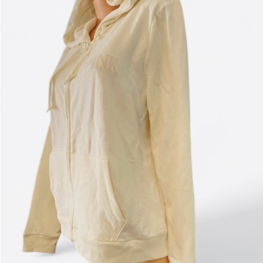 PINK Victoria's Secret Cream Hoodie New with tags xl - Picture 3 of 10